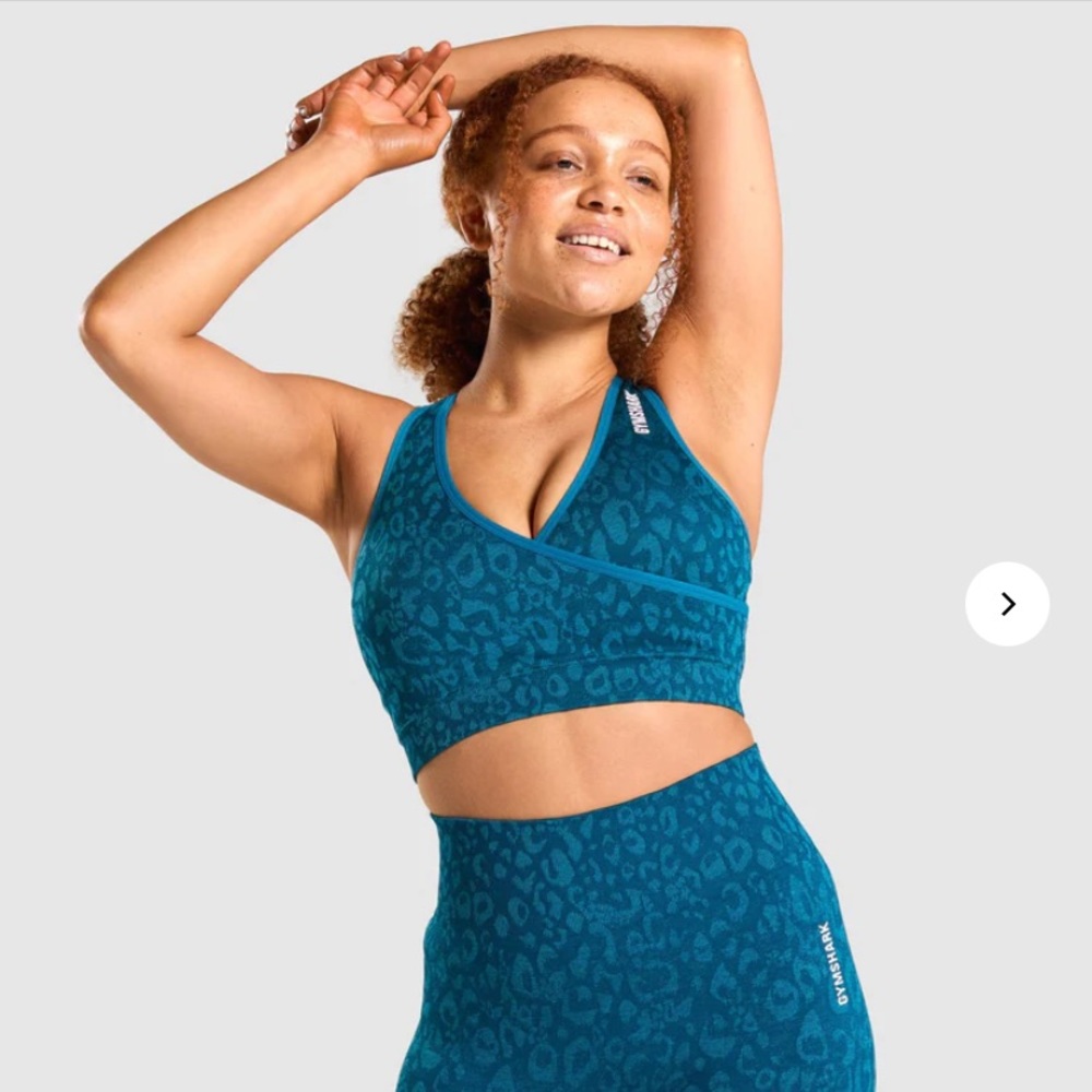 Gymshark Adapt Animal Seamless Sports Bra - Teal